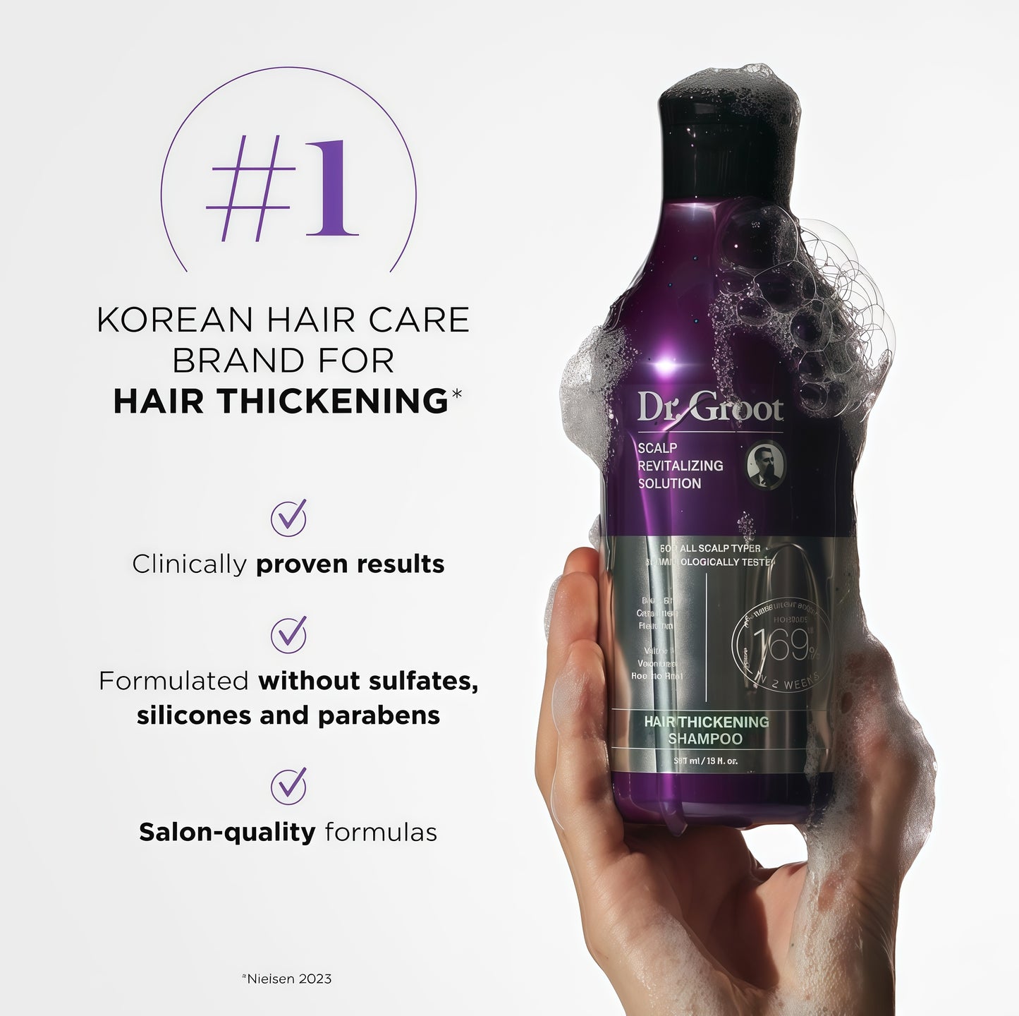 Dr. Groot Thickening Serum, Shampoo, Conditioner, and Scalp Treatment Set for Hair Loss – Clinical Results with Biotin and Rosemary for Hair Thinning, Shedding, Scalp Repair and Treatment
